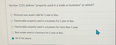 Section 1 2 3 1 defines "property used in a trade