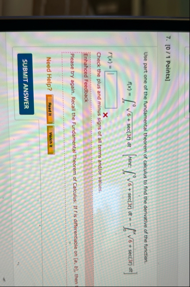 [ 0 / 1 Points ] Use part one of the fundamental