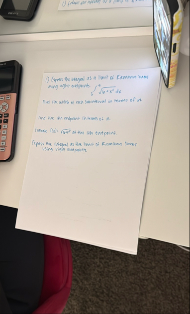Eyross the integal as a limit of Remann sums