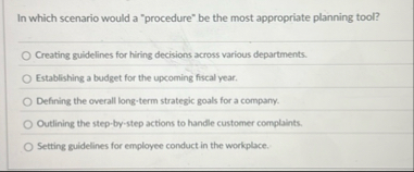 In which scenario would a "procedure" be the most