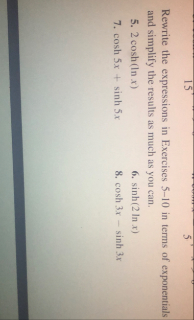 Rewrite the expressions in Exercises 5 - 1 0 in