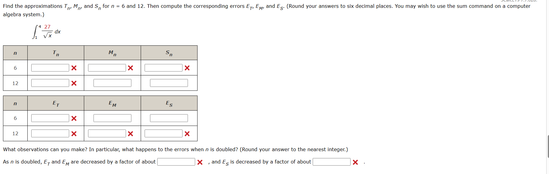 algebra system. 1 4 2 7 x 2 d x x What