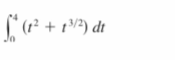 Evaluate the integral. 0 4 ( t 2 t 3 2 ) d t