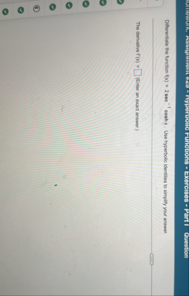 Differentiate the function f ( x ) = 2 s e c - 1