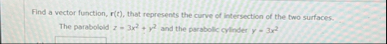 Find a vector function, r ( t ) , that represents