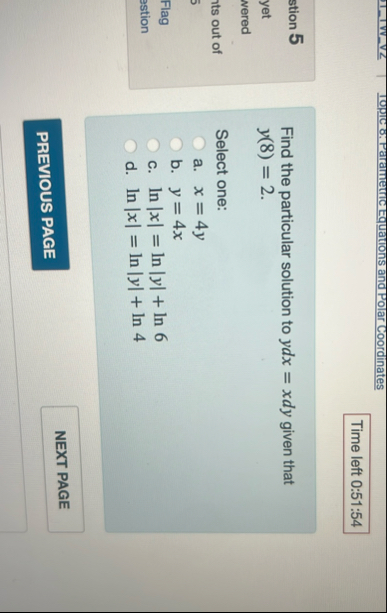 Topic 8 . Parametric Equations and Polar