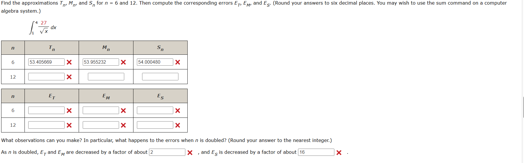 algebra system. \ int _ 1 ^ 4 ( 2 7 ) / ( \ sqrt