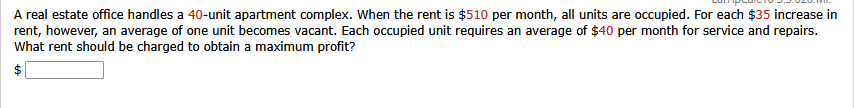 A real estate office handles a 4 0 - unit