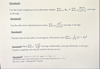 Qurstion# I Use the Limit comparison test to