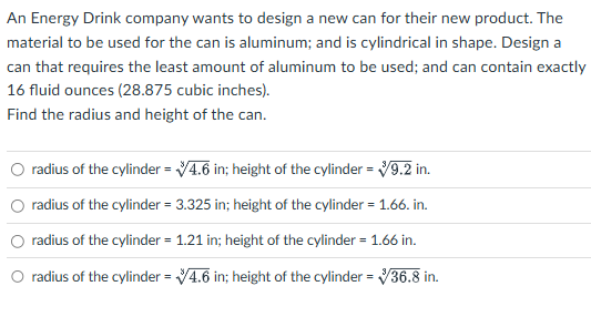 A n Energy Drink company wants t o design a new