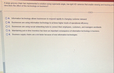 A large grocery chain has implemented a solution