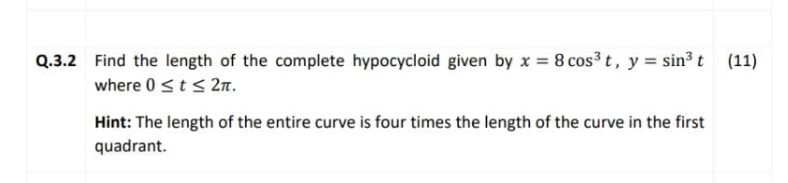 Q . 3 . 2 Find the length o f the complete