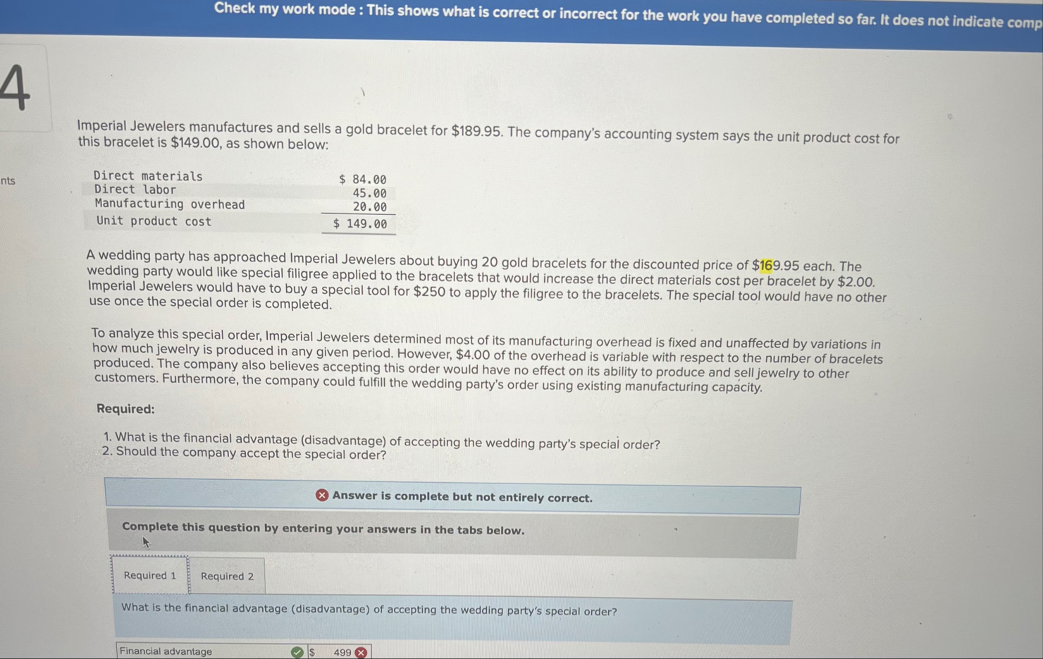 Check my work mode: This shows what is correct or