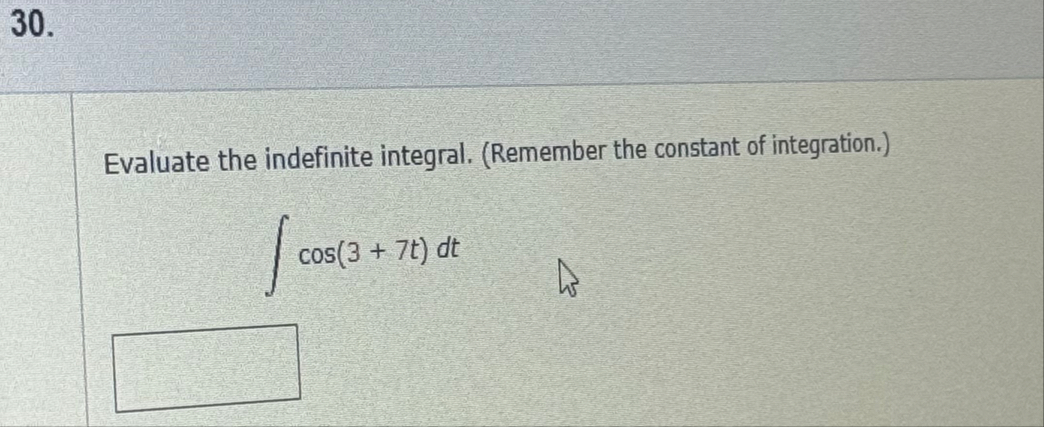 Evaluate the indefinite integral. ( Remember the