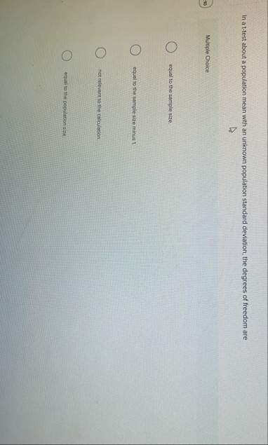 In a t - test about a population mean with an