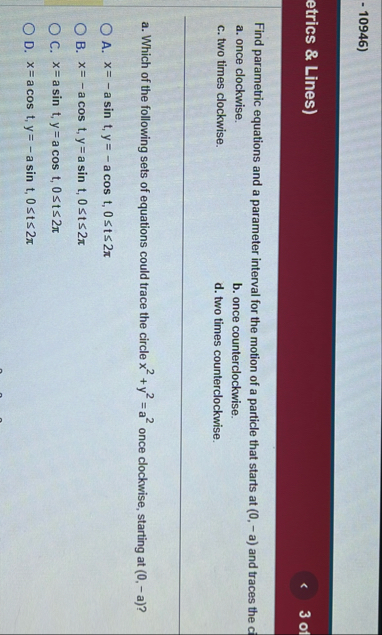 etrics & Lines ) 3 of Find parametric equations