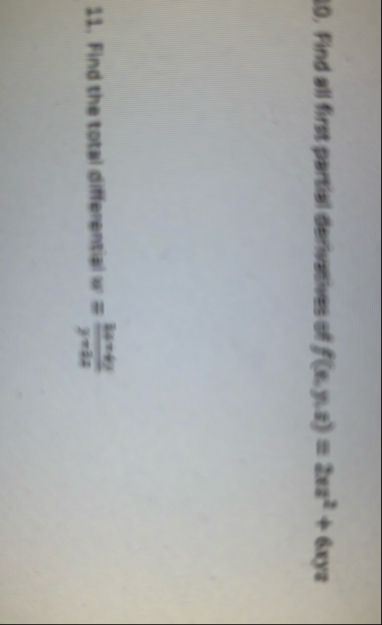 Find all first partial derivatives of f ( x , y ,