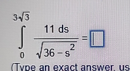 0 3 3 2 1 1 d s 3 6 - s 2 2 =