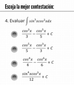 Escoja l a mejor contestaci x : Evaluar s i n 3 x
