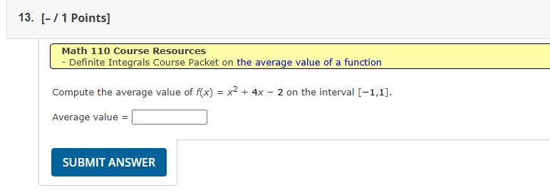 Math 1 1 0 Course Resources Definite Integrals
