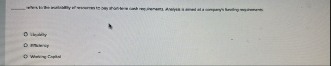The ratio, or current assets divided by current