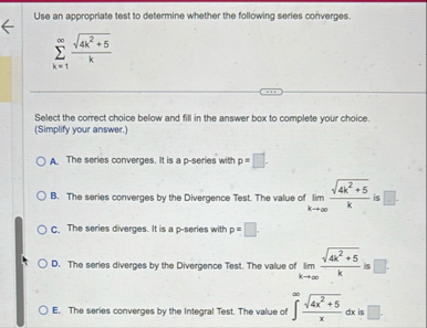 Use an appropriate test to determine whether the