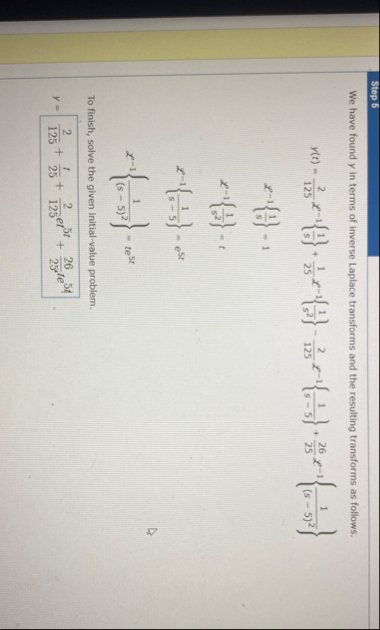 Step 5 We have found y in terms of inverse
