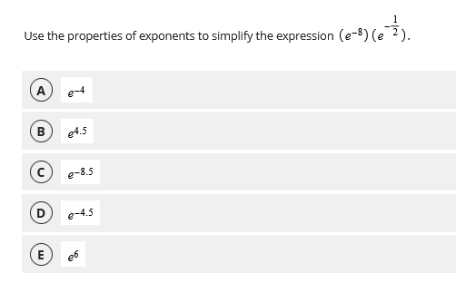 Use the properties o f exponents t o simplify the