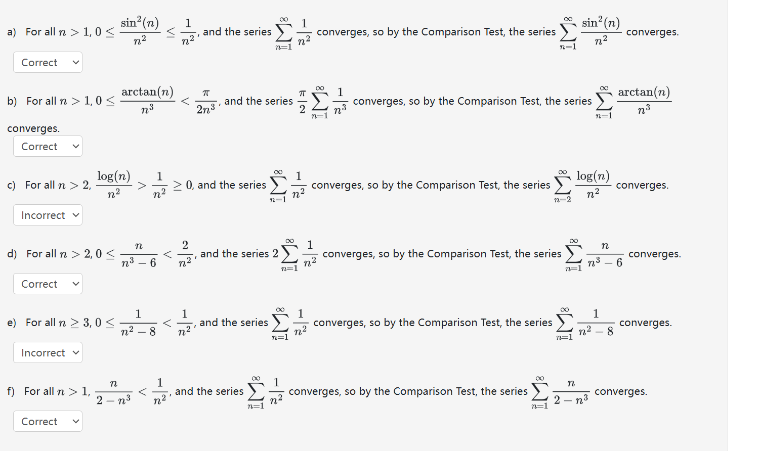 a n > 1 , 0 s i n 2 ( n ) n 2 1 n 2 , and the