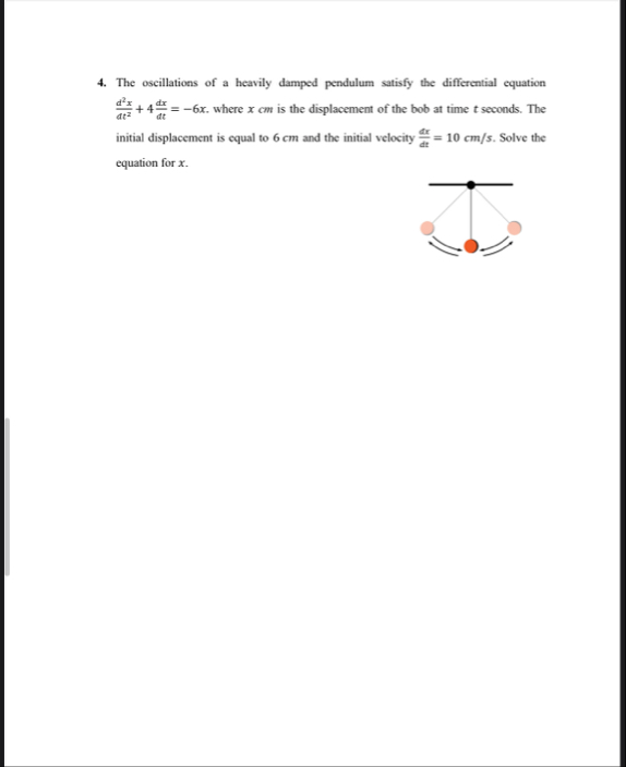 The oscillations of a heavily damped pendulum