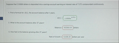 Suppose that 1 1 0 0 0 0 dollars in deposited