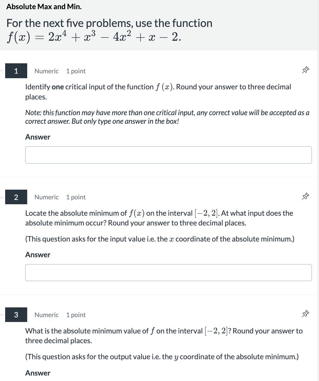 What is the absolute minimum value of \ ( f \ )