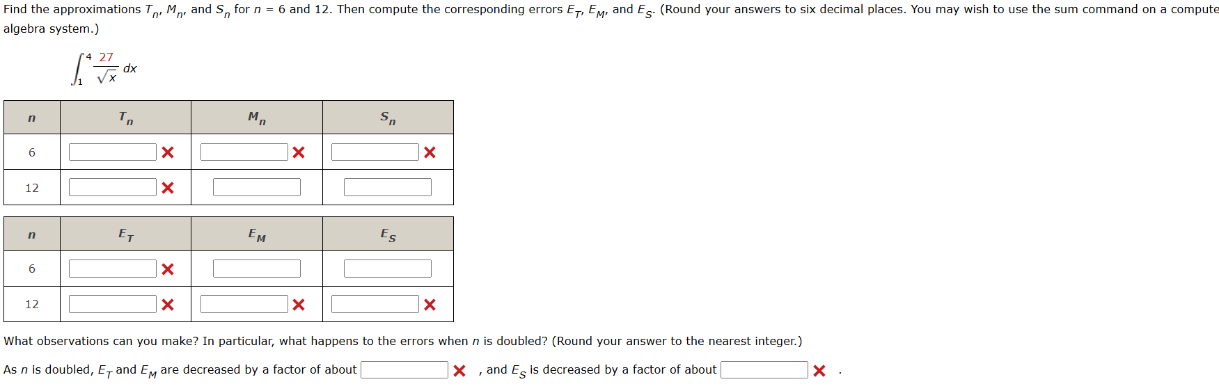 algebra system. 1 4 2 7 x 2 d x What observations