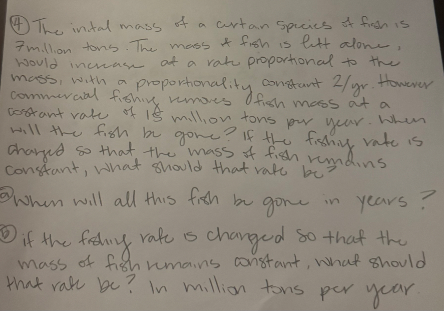 ( 4 ) The inital mass of a curtain spacies of