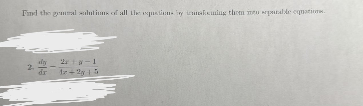 Find the general solutions o f all the equations