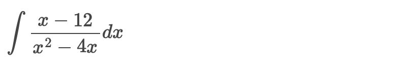evaluate the integral x - 1 2 x 2 - 4 x d x