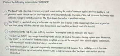 Which of the following statements is CORRECT? The