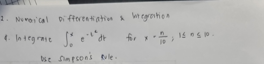 Numerical Differentiation & Integration Integrate