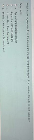 Which Act or Agreement fixed the maximum charge