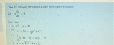Solve the following differential equation for the