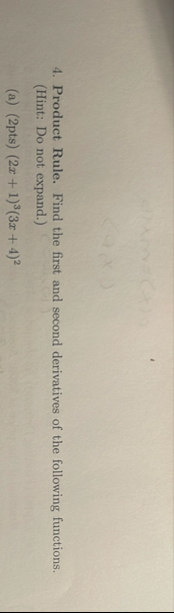 Product Rule. Find the first and second