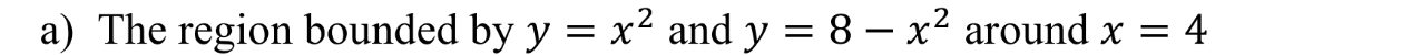 compute the VOLUME OF THE region bounded by y = x