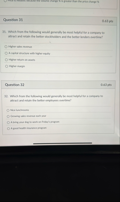 Price is ineustic because the volume change % is