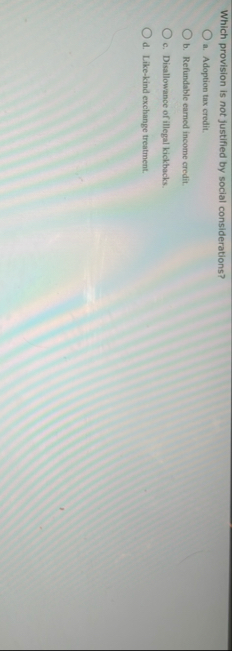 Which provision is not justified by social