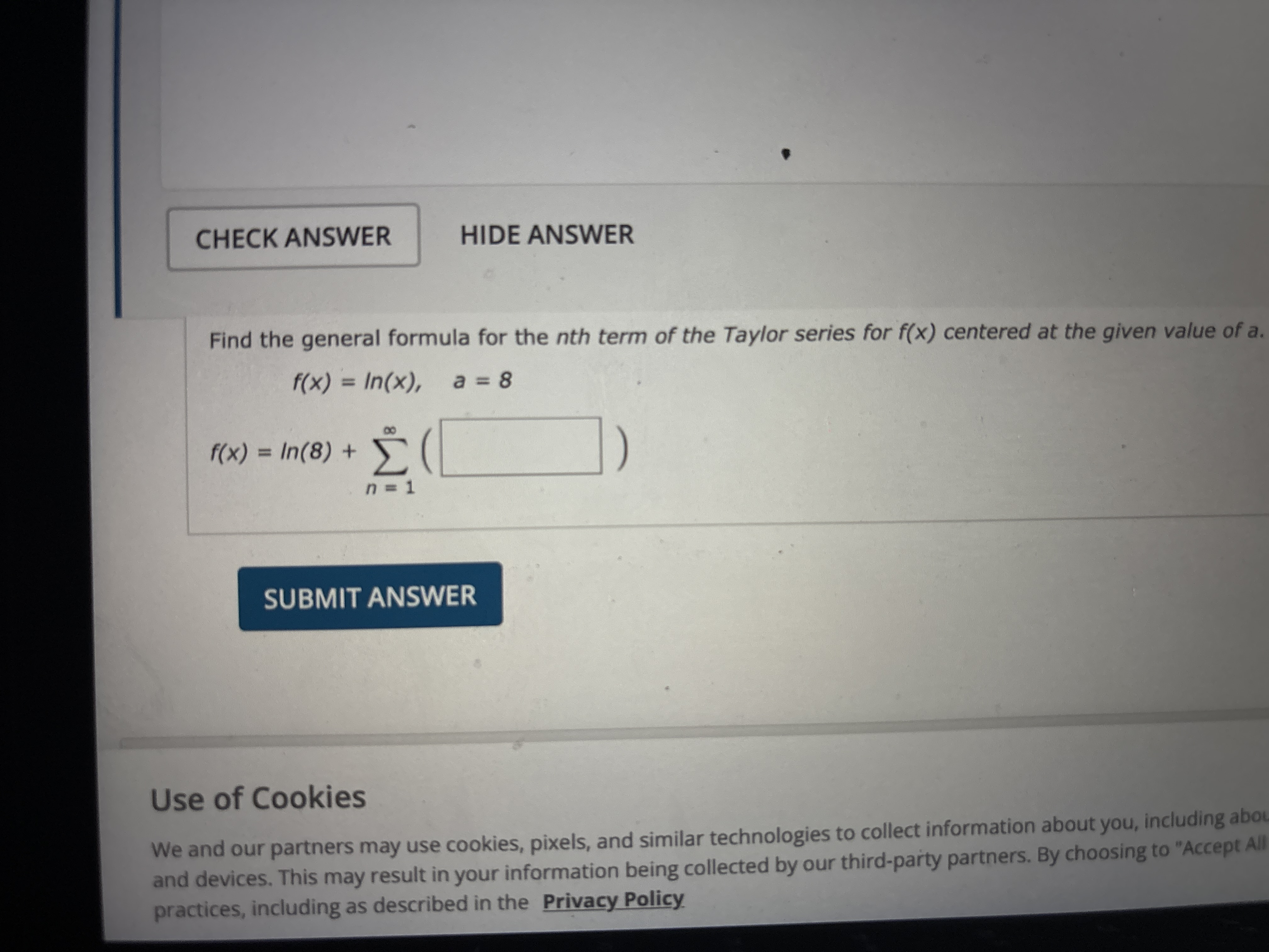 Find a formula for the n t h term o f the Taylor