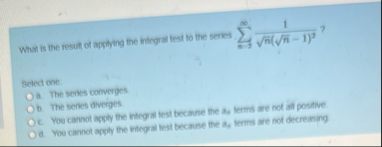 What is the result of applying the integral test