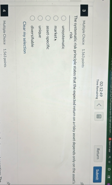 0 2 : 1 2 : 4 9 Time Remaining 3 Multiple Choice