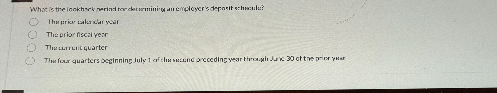 What is the lookback period for determining an