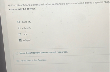 Unlike other theories of discrimination,