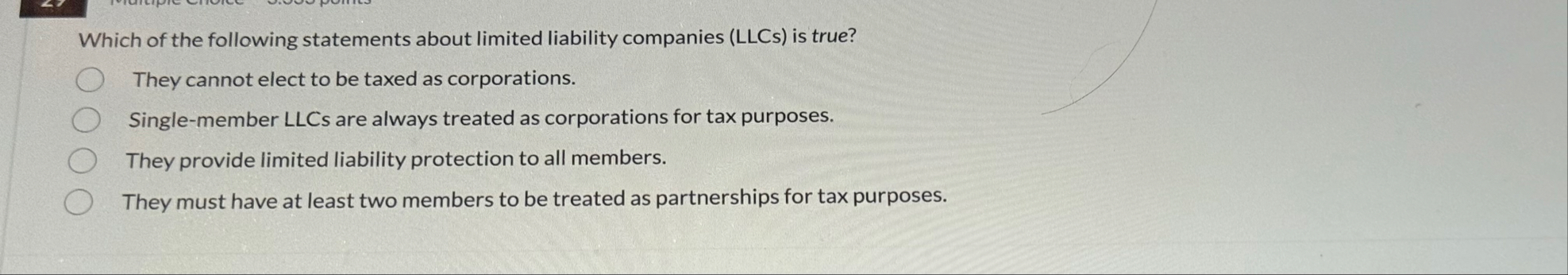 Which of the following statements about limited